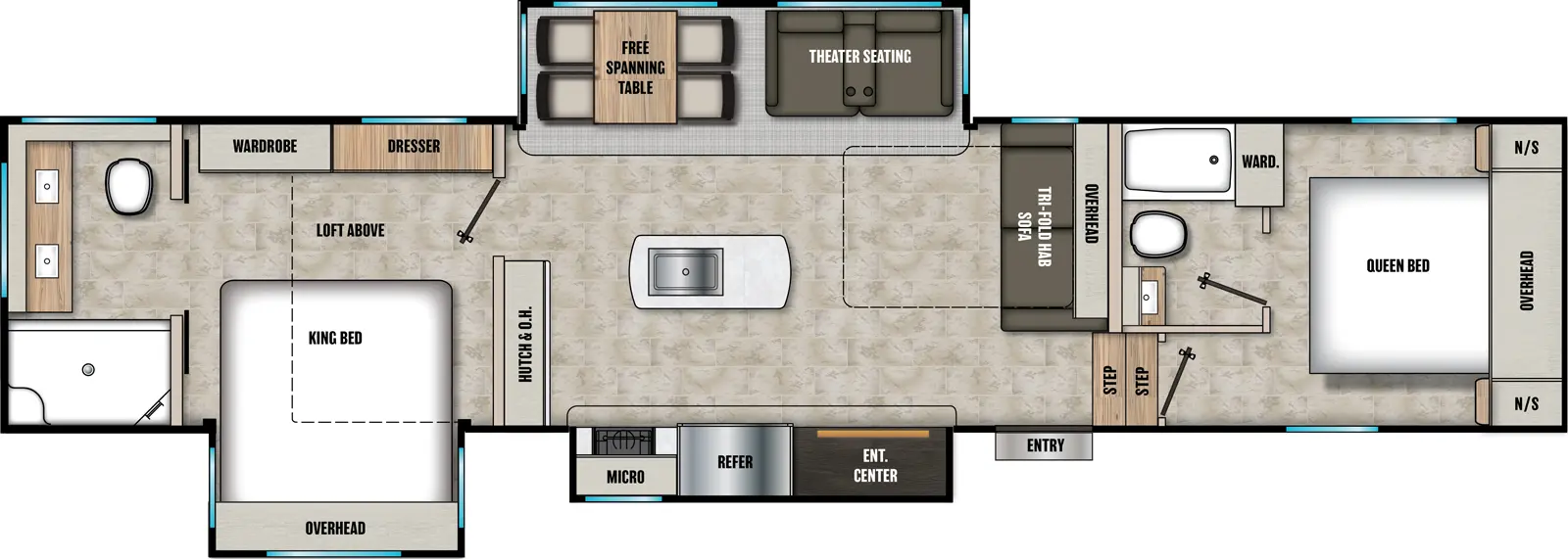 Chaparral 381DBL Floorplan